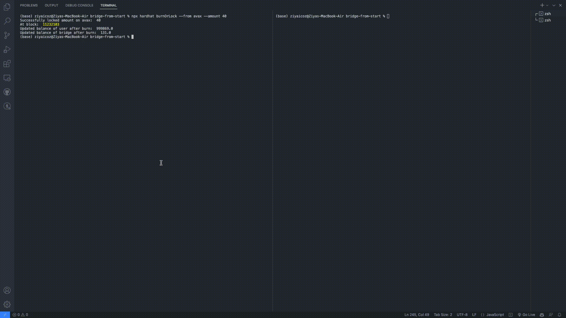 Test relayer for old events